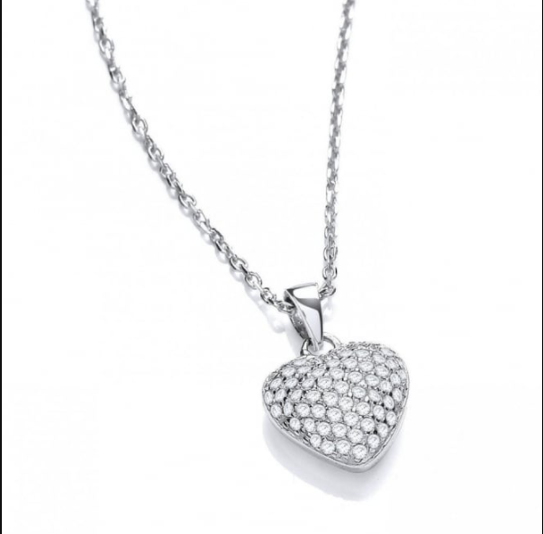 Natural Heart Shape Zircon Pendant Necklace